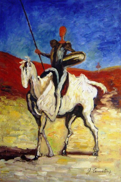 Don Quixote And Sancho Panza. The painting by Honore Daumier