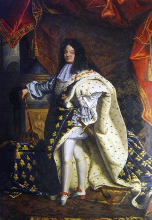 Hyacinthe Rigaud, A Portrait Of Louis XIV, Painting on canvas