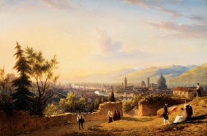 A View of Florence taken from San Miniato al Monte, Hyppolyte Sebron, Art Paintings