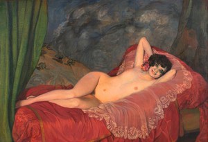 Ignacio Zuloaga, Red Nude, 1922, Art Reproduction