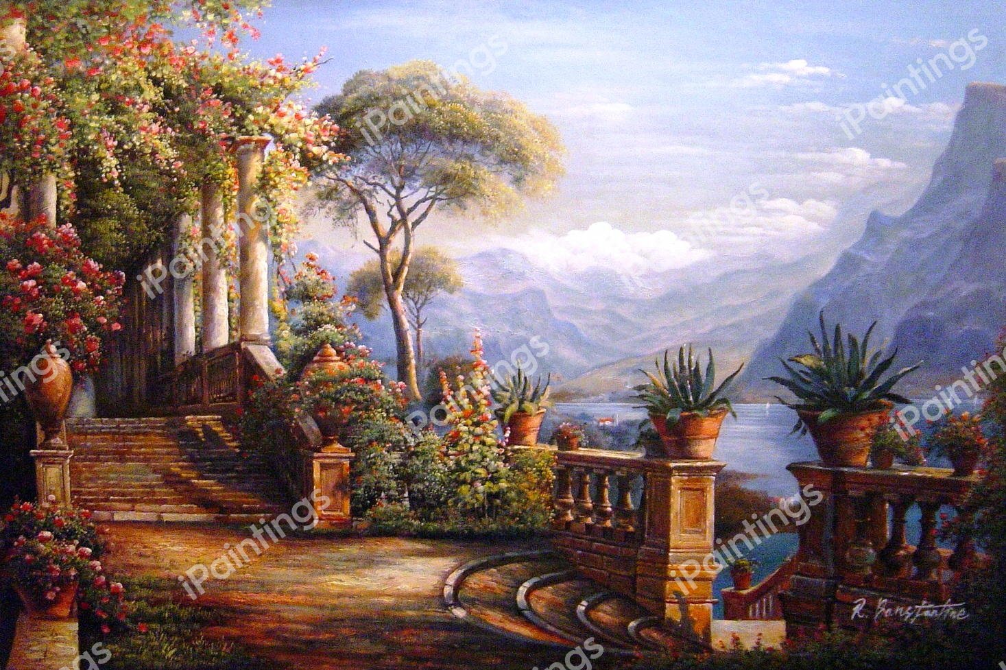 A Breathtaking Spring Day At The Lodge On Lake Cuomo. The painting by Our Originals