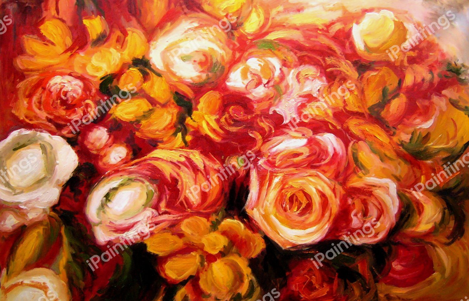 A Colorful Display Of Roses. The painting by Our Originals