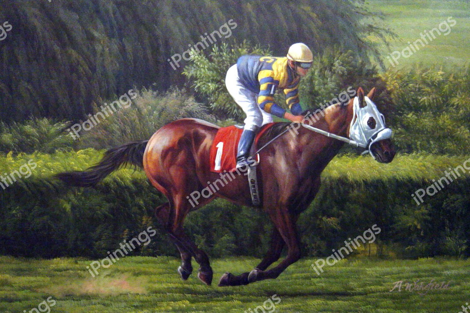 A Graceful And Fast Thoroughbred. The painting by Our Originals