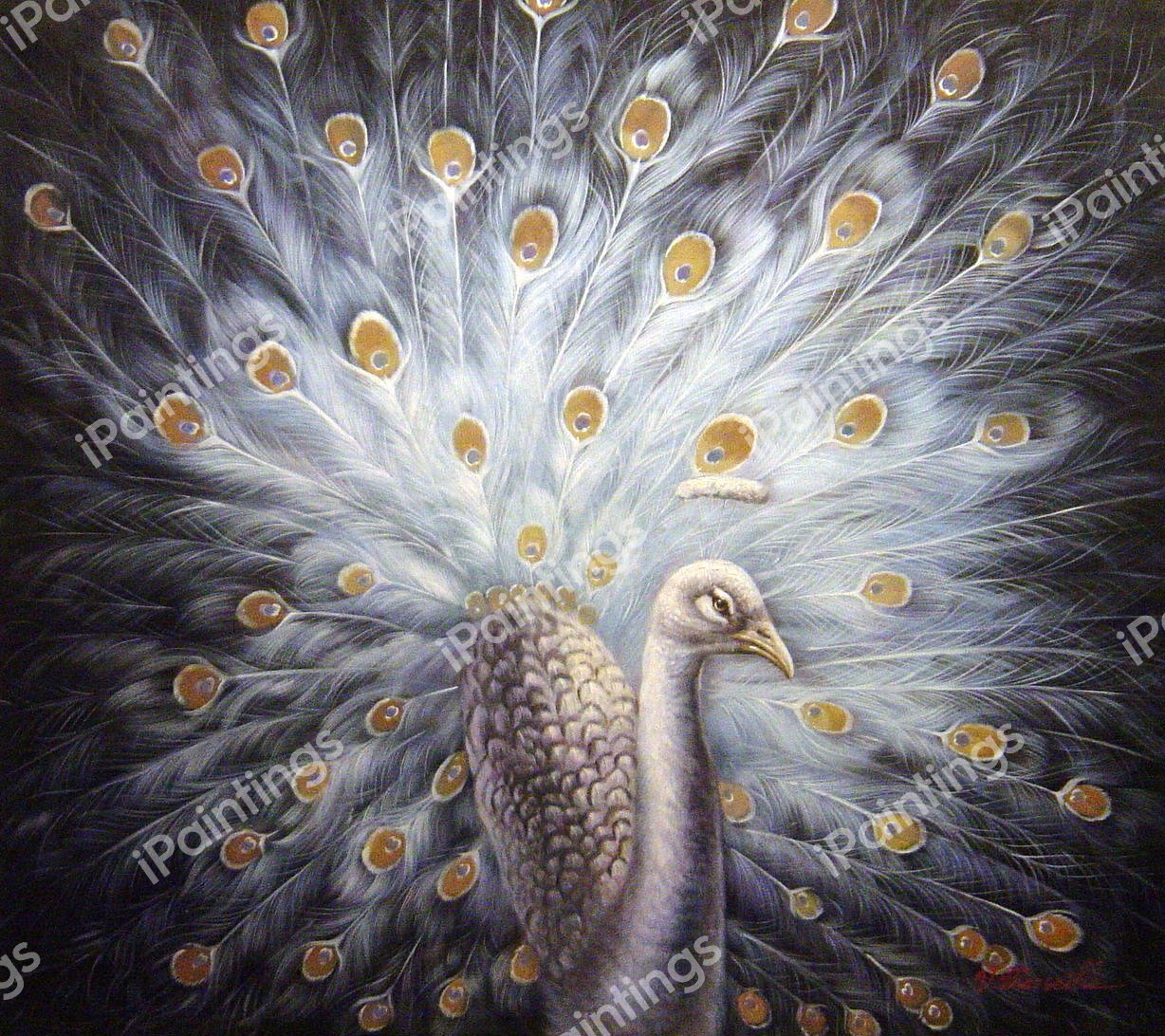 A Magnificent White Peacock Painting By Our Original Reproduction Ipaintings Com