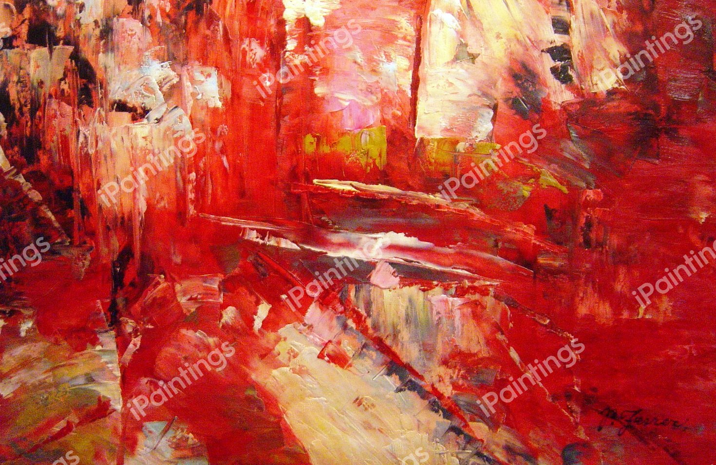 A Red Burst Of Color. The painting by Our Originals