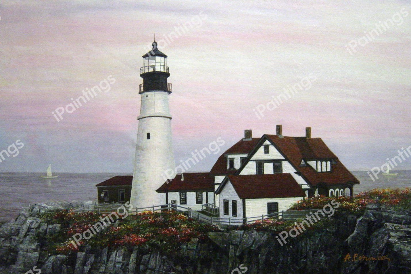 A Serene Lighthouse. The painting by Our Originals
