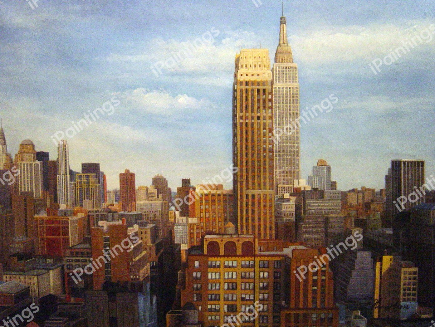A Spectacular Manhattan Skyline. The painting by Our Originals