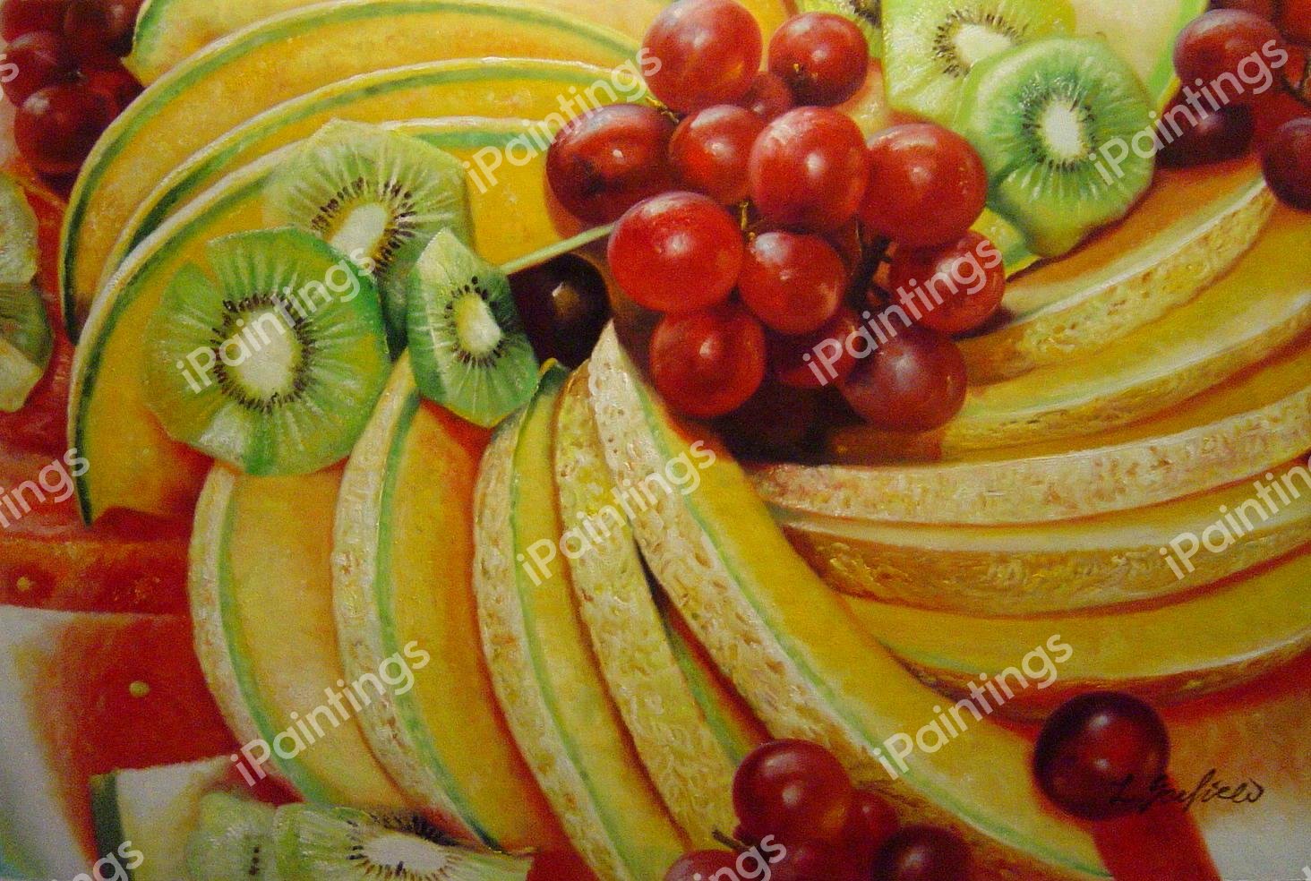 A Succulent Fruit Platter. The painting by Our Originals