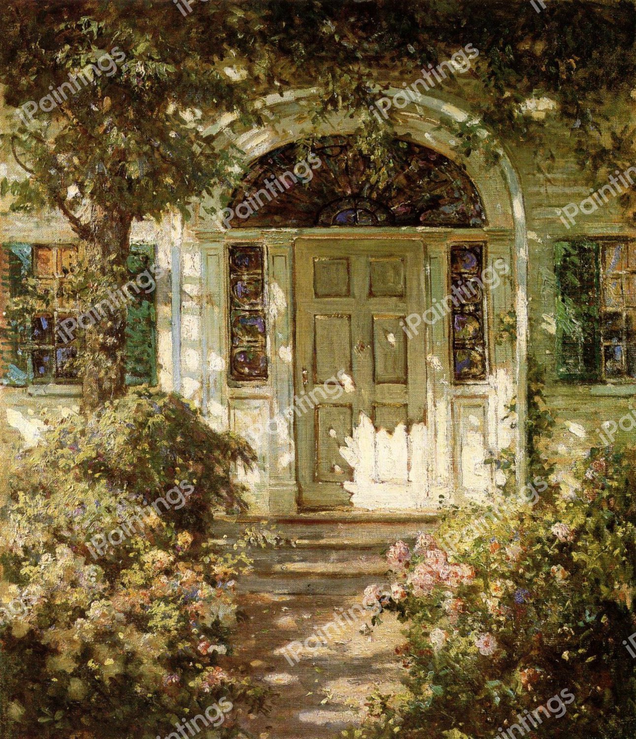 At the Doorway. The painting by Abbott Fuller Graves