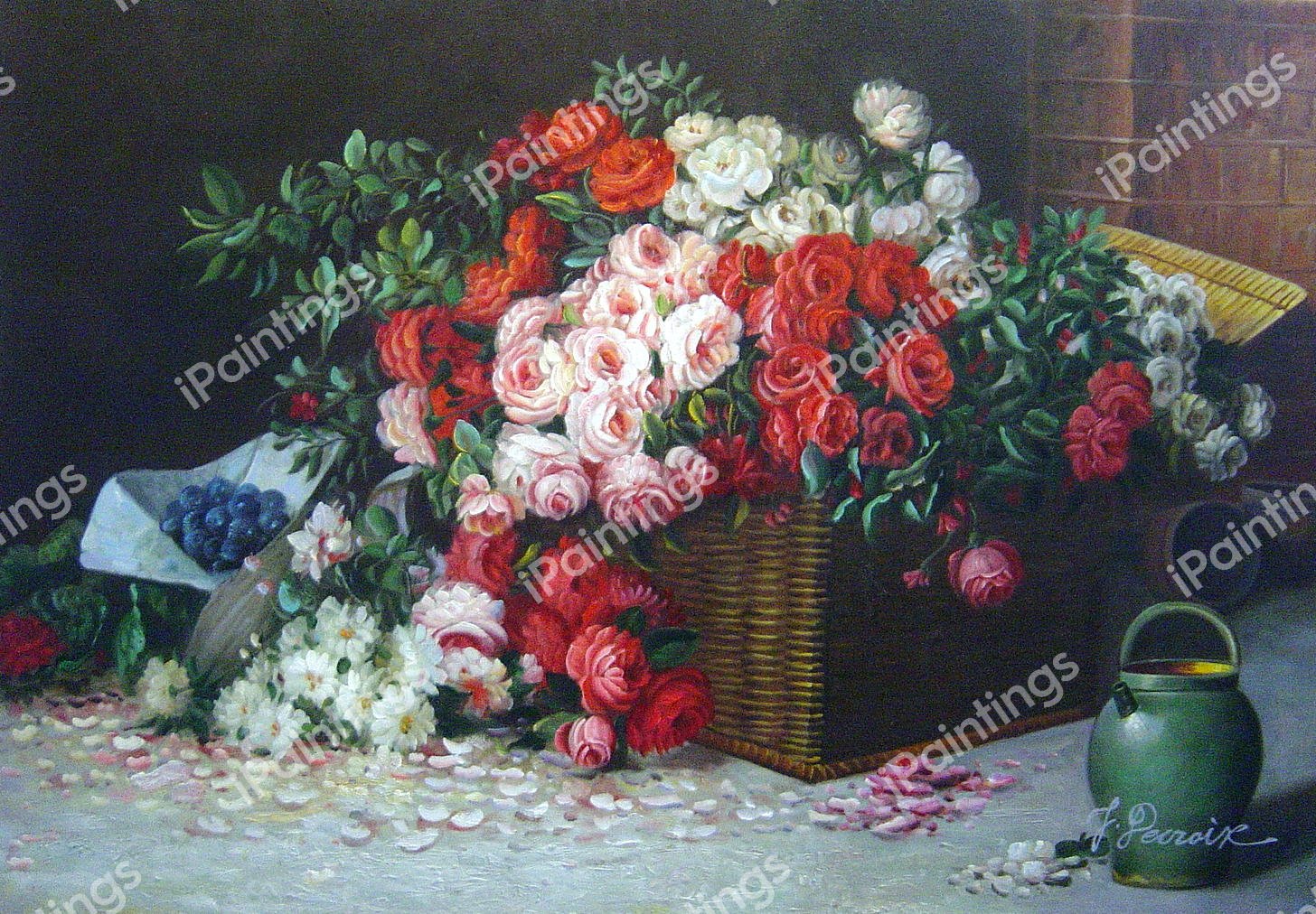 Still Life With Roses. The painting by Abbott Fuller Graves
