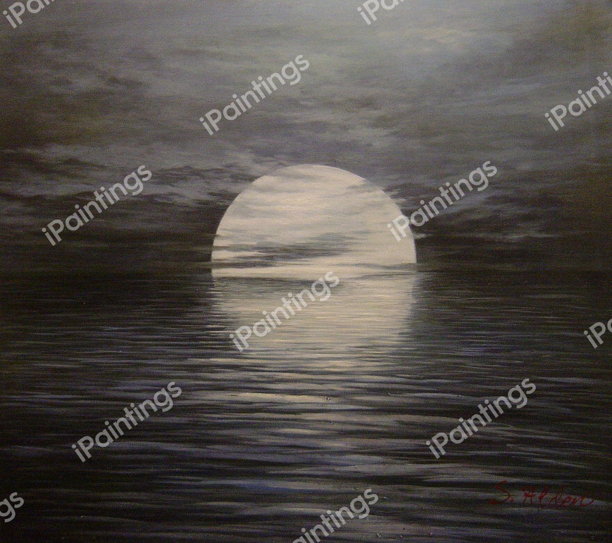 Abstract Moon. The painting by Our Originals