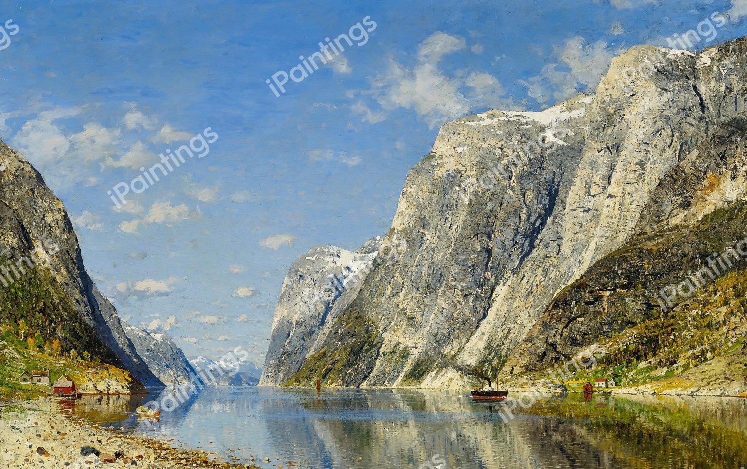 A Fjord Landscape. The painting by Adelsteen Normann