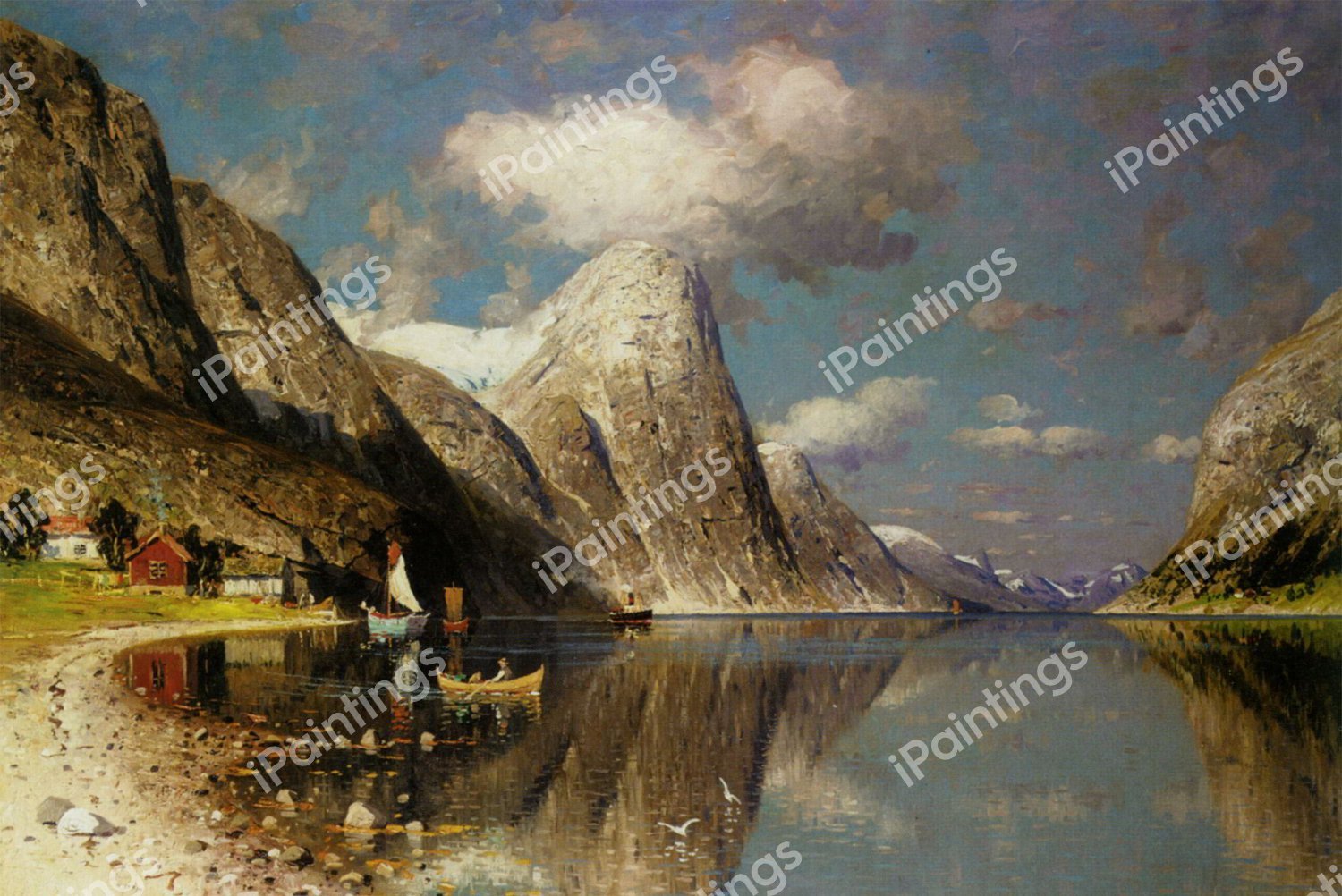 Fjordlandskap. The painting by Adelsteen Normann