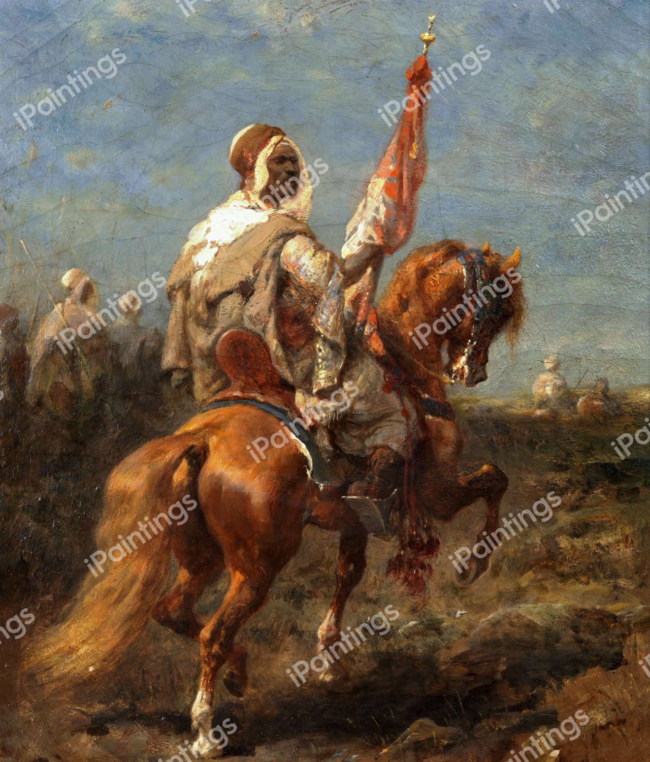 Arab Horsemen 2. The painting by Adolf Schreyer