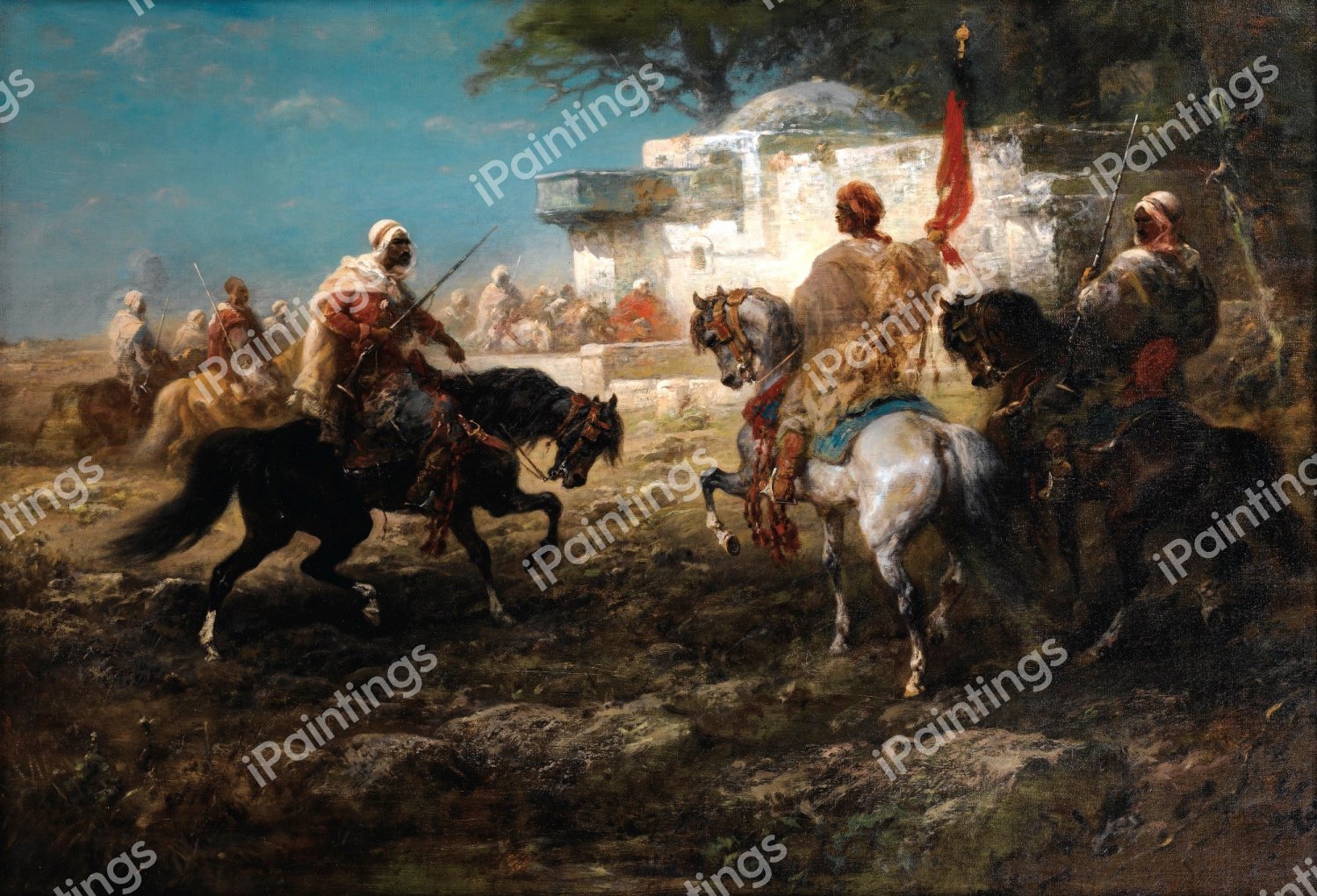 Le Porte-Etendard. The painting by Adolf Schreyer