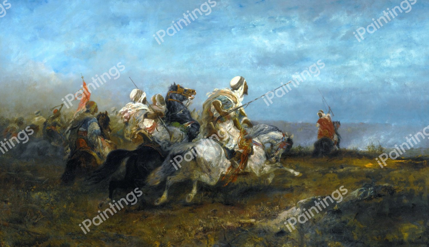 The Advance. The painting by Adolf Schreyer