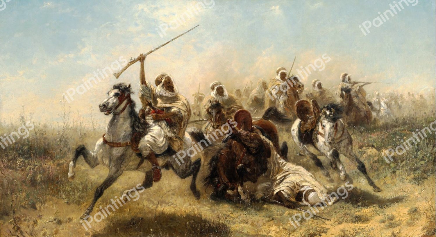 The Charge. The painting by Adolf Schreyer