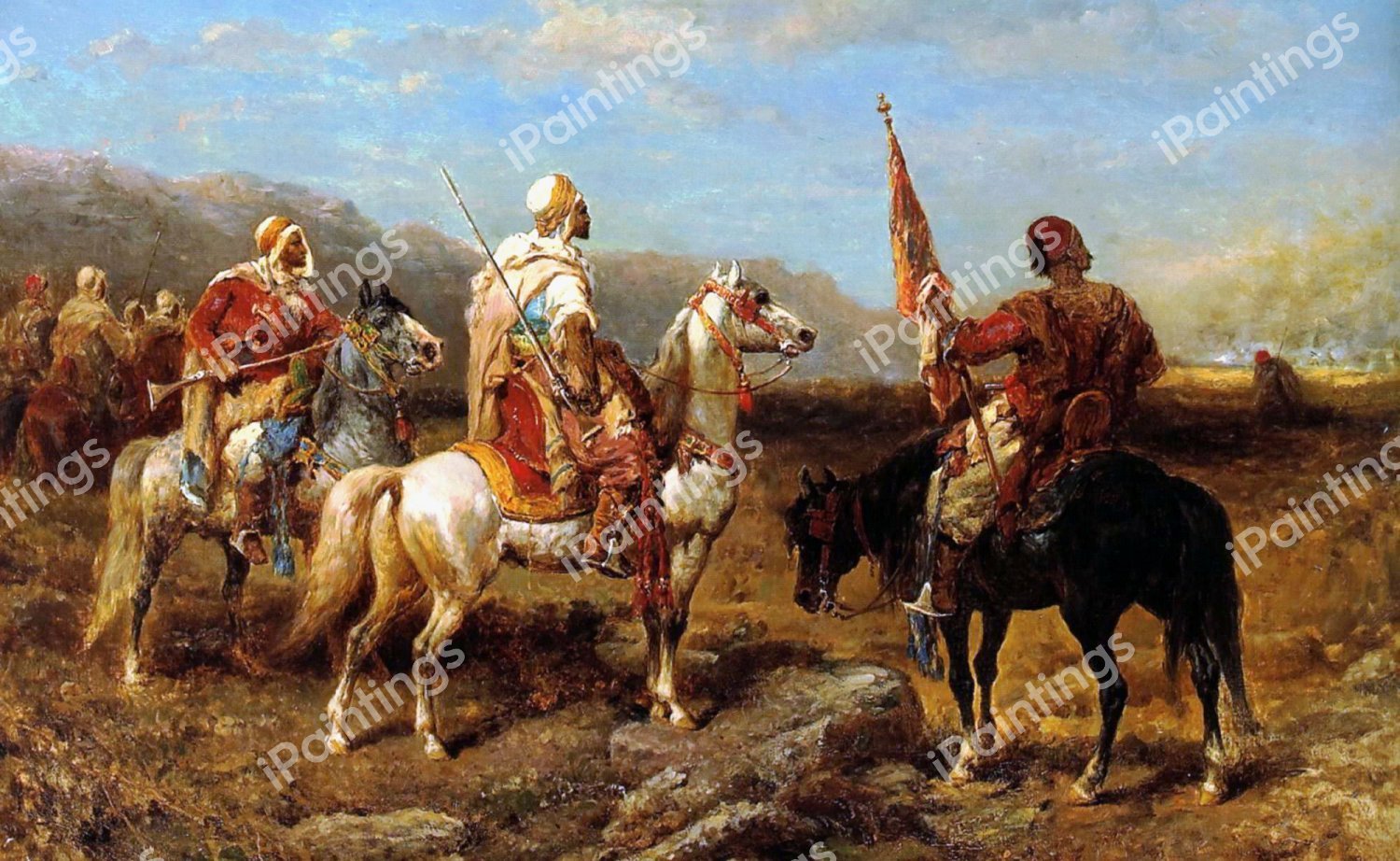 The Raid. The painting by Adolf Schreyer