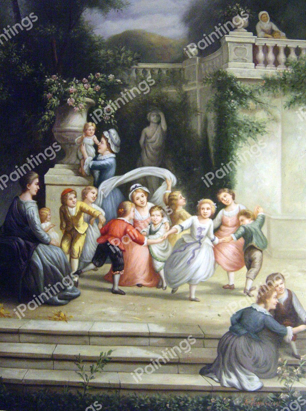 The Games Of Summer. The painting by Adolphe Jourdan