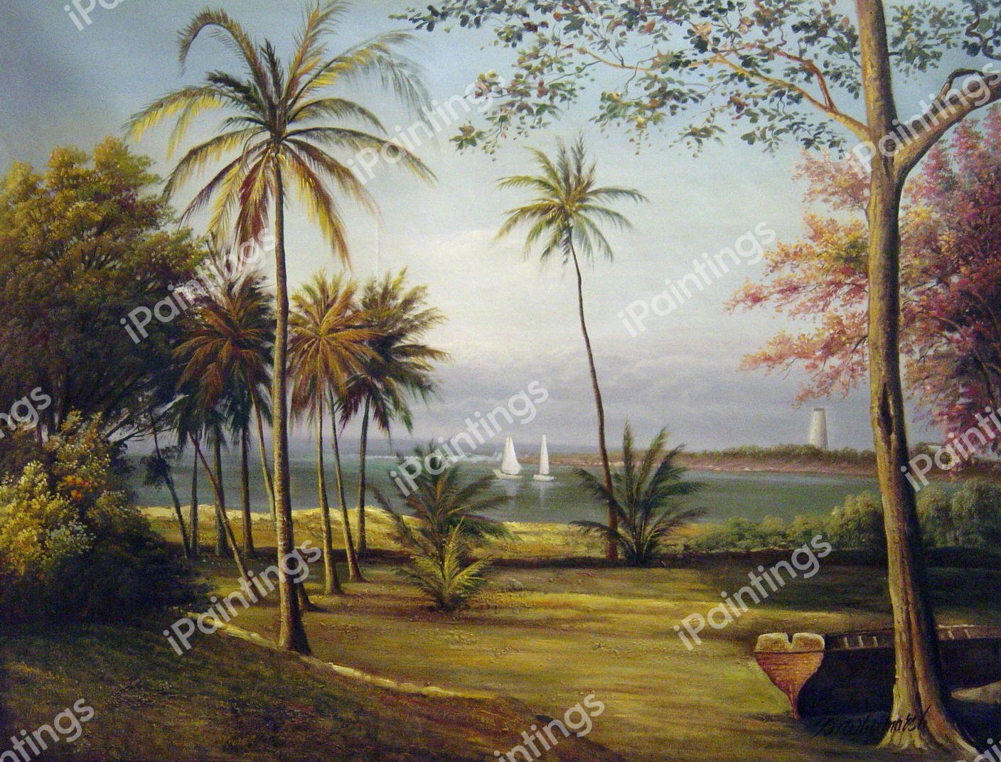 A Florida Scene. The painting by Albert Bierstadt