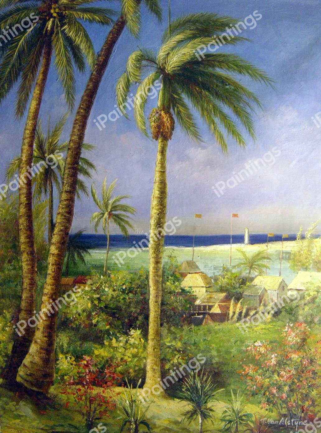 Bahamian View. The painting by Albert Bierstadt