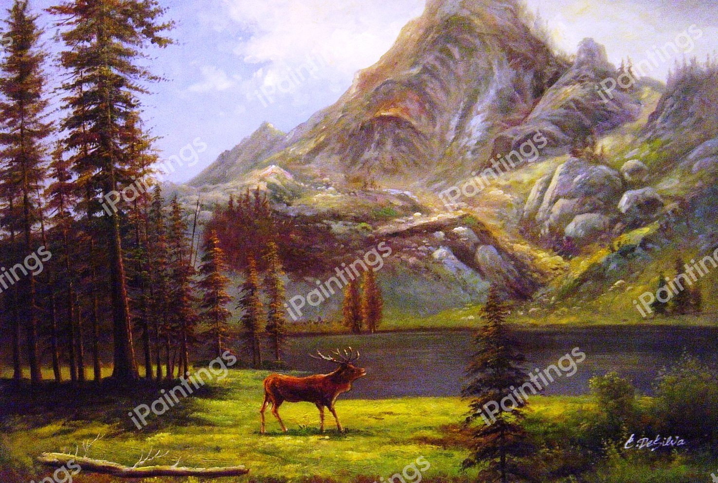 Call Of The Wild. The painting by Albert Bierstadt