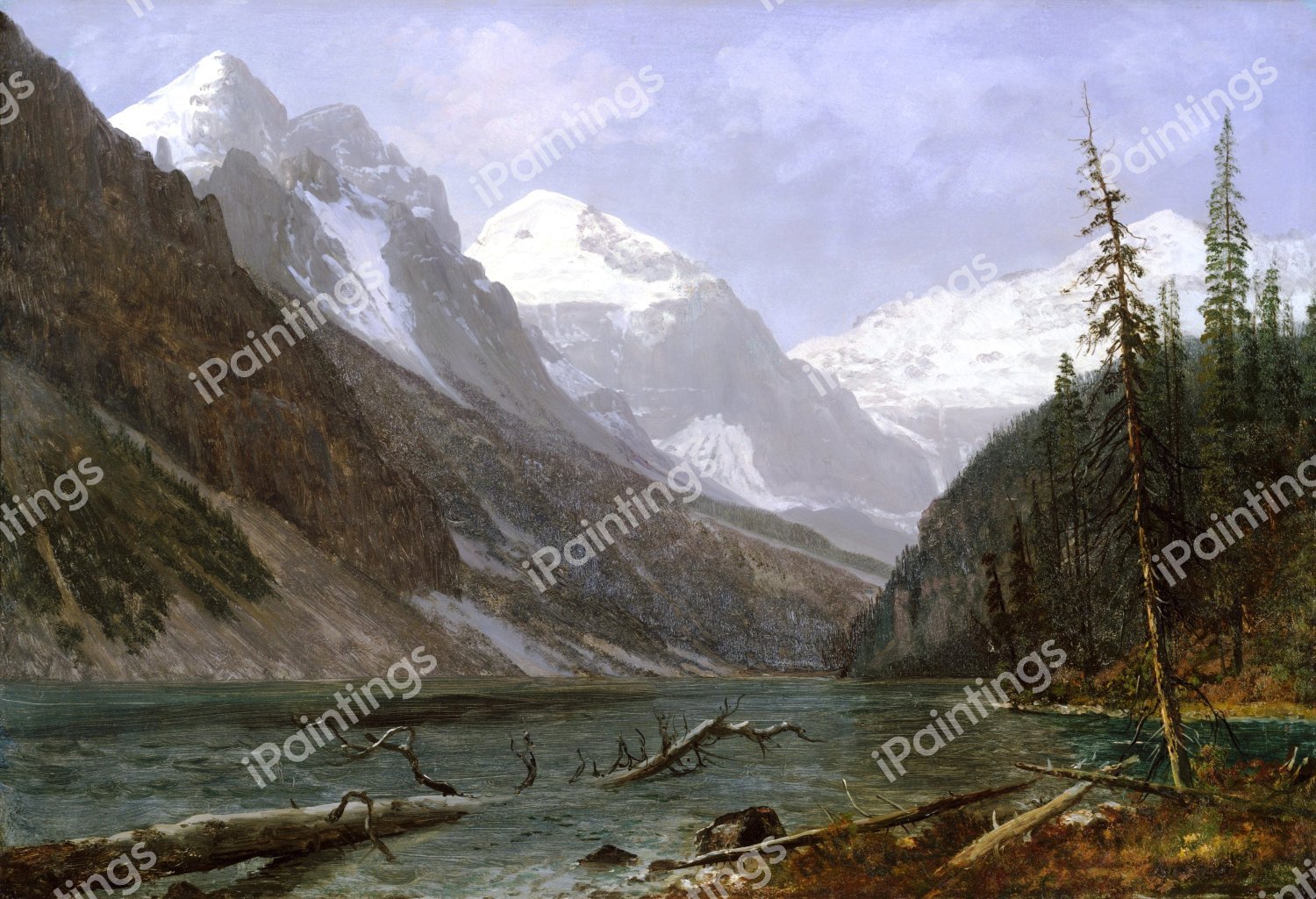 Canadian Rockies (Lake Louise). The painting by Albert Bierstadt