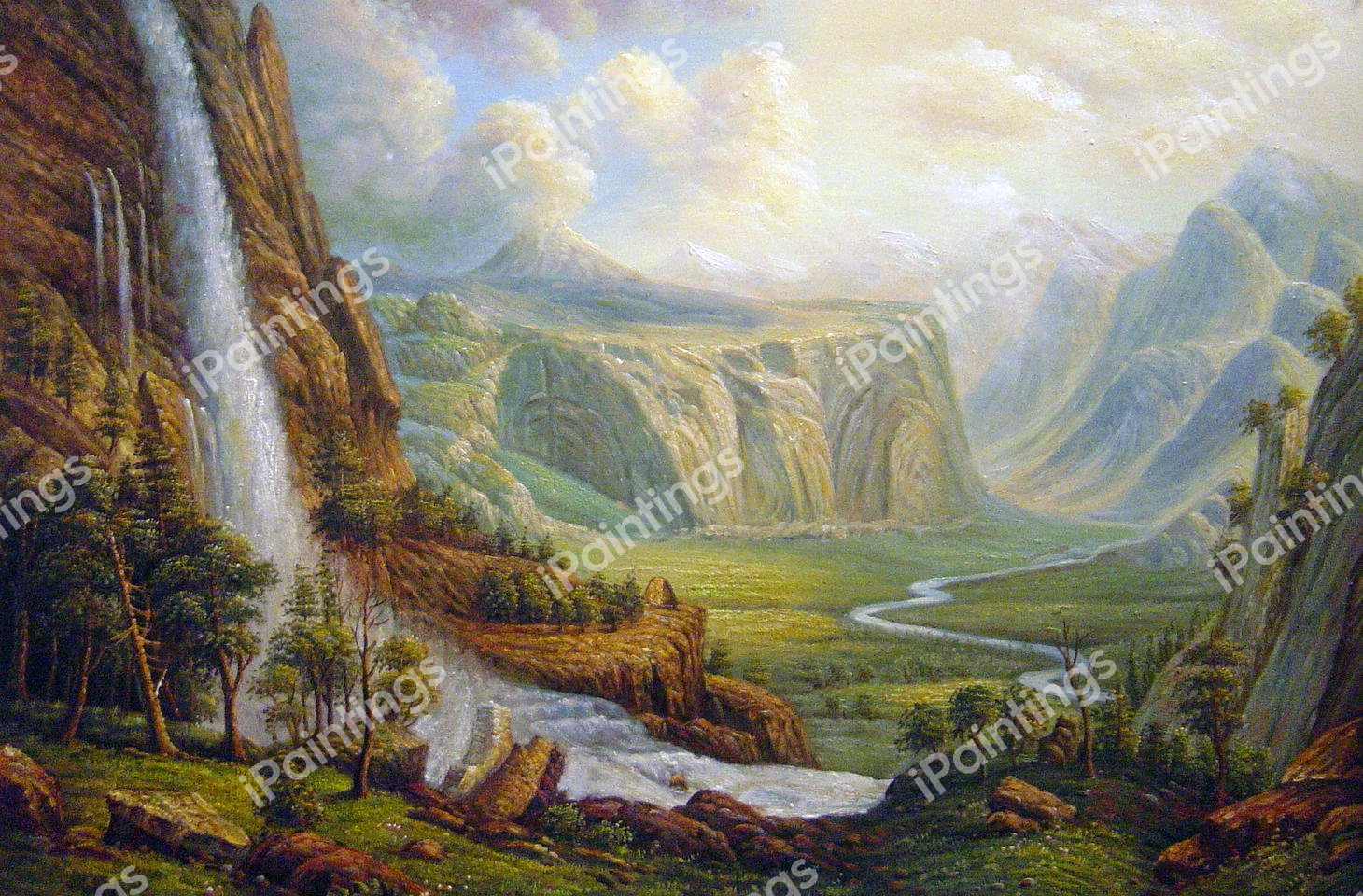 Domes Of The Yosemites. The painting by Albert Bierstadt