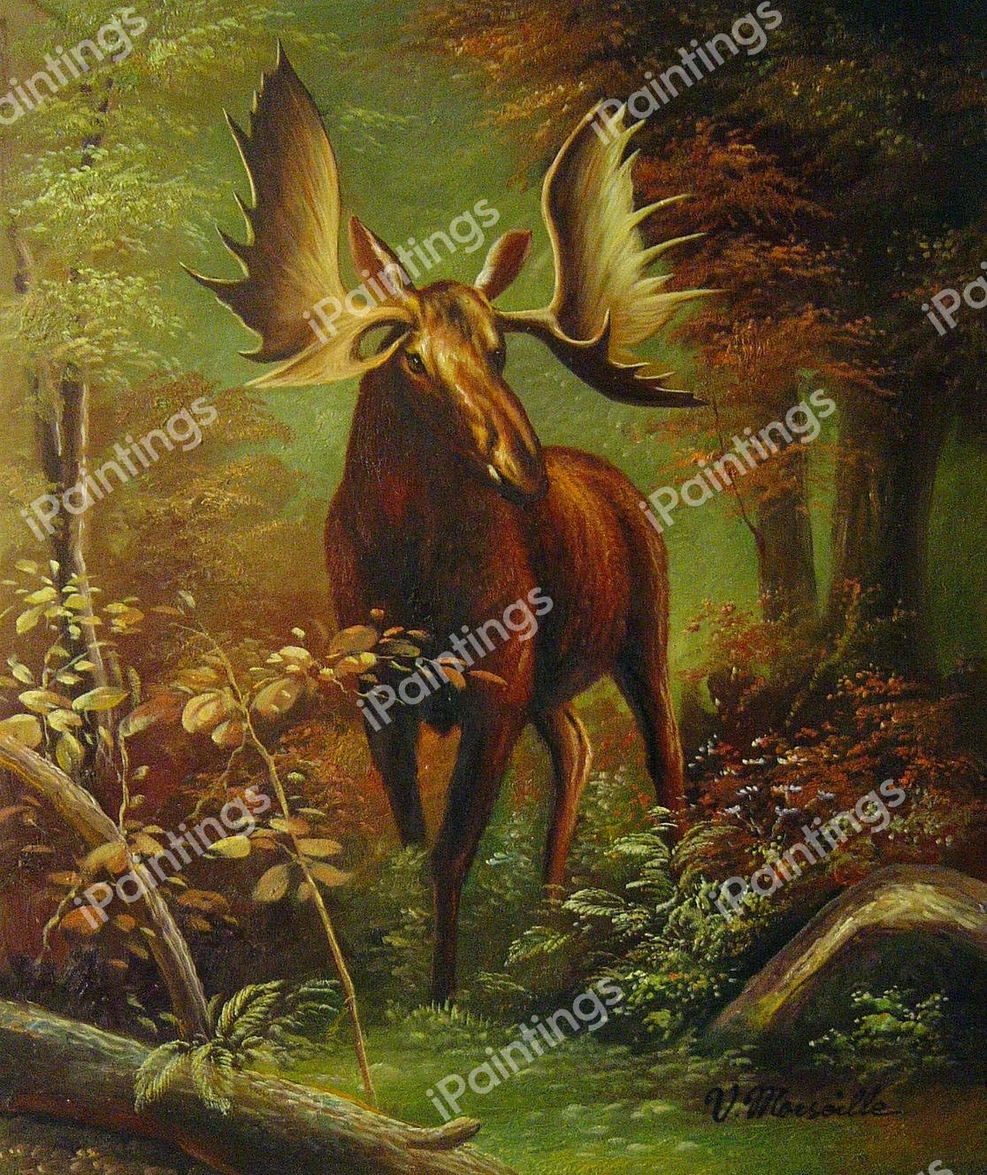 In The Forest. The painting by Albert Bierstadt
