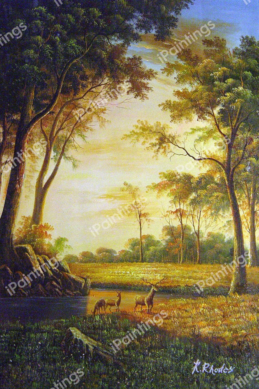 Light In The Forest. The painting by Albert Bierstadt