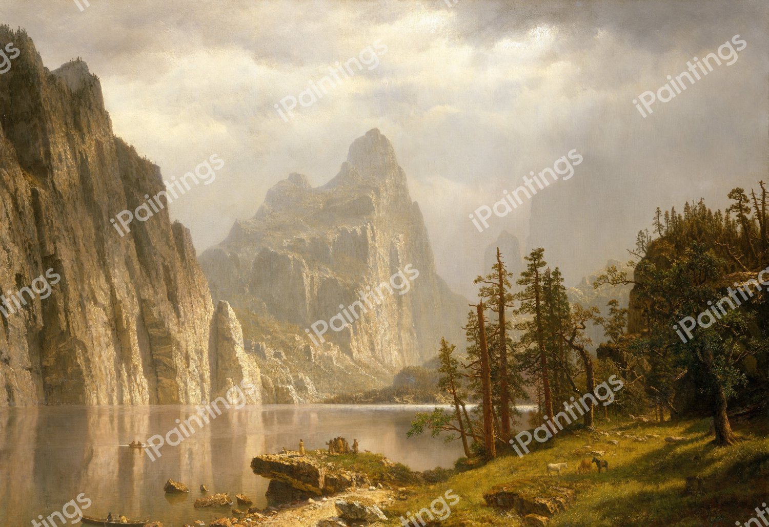 Merced River, Yosemite Valley. The painting by Albert Bierstadt
