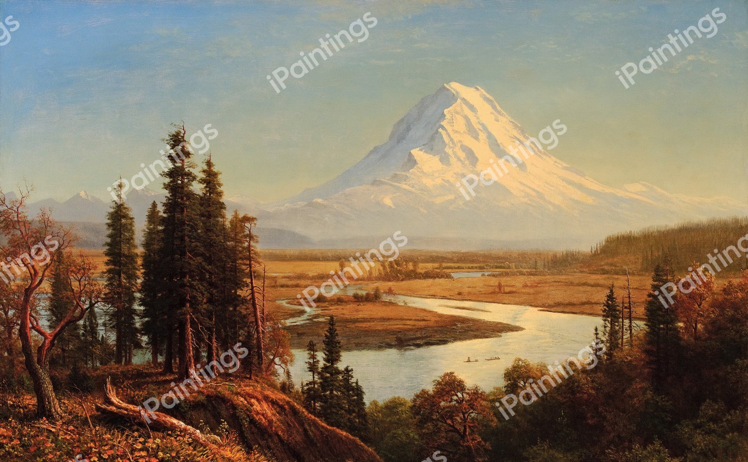 Mount Rainier. The painting by Albert Bierstadt