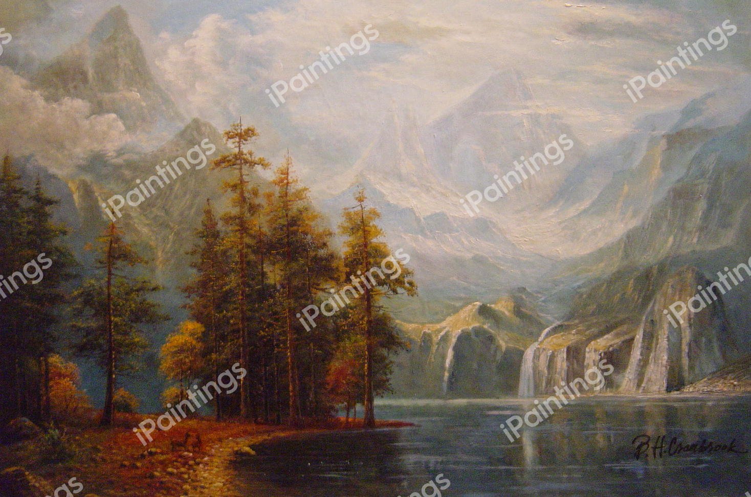 Sierra Nevada In California. The painting by Albert Bierstadt