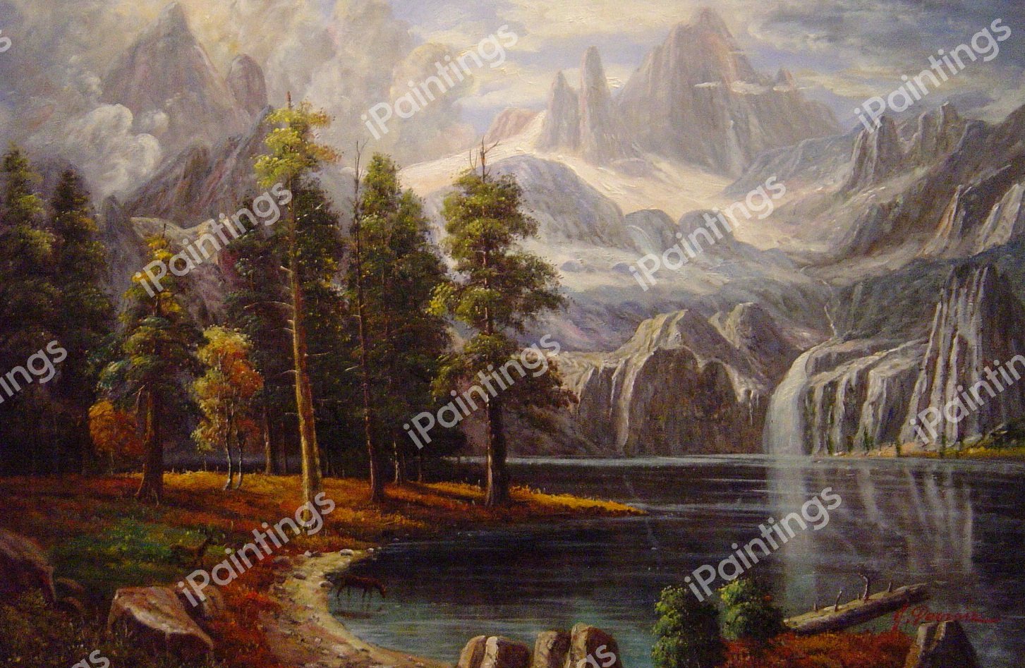 Sierra Nevada. The painting by Albert Bierstadt