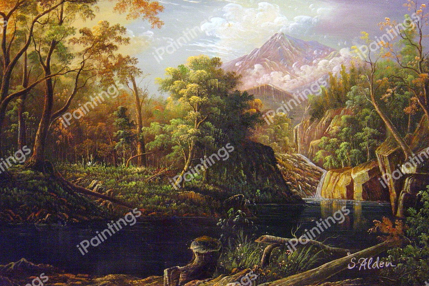 The Emerald Pool. The painting by Albert Bierstadt