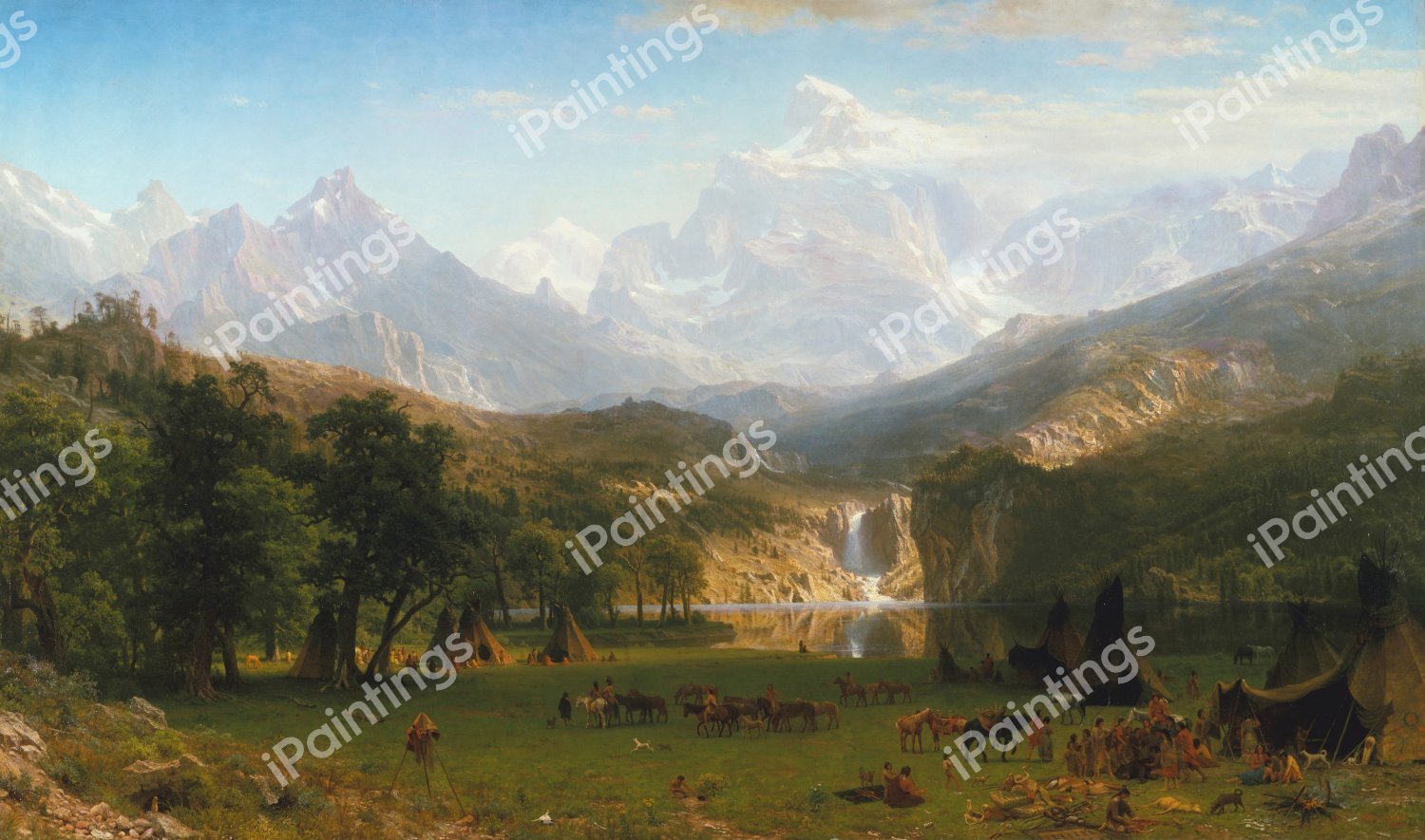 The Rocky Mountains, Lander's Peak. The painting by Albert Bierstadt