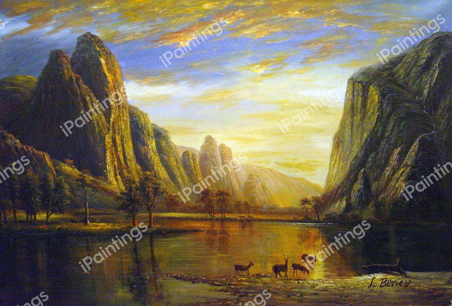 Valley Of The Yosemite. The painting by Albert Bierstadt