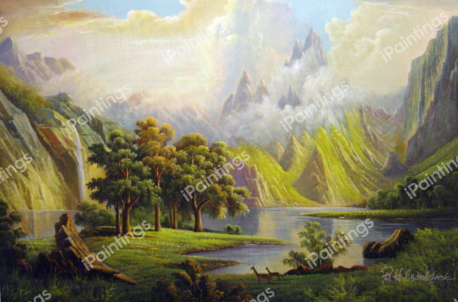 View Of The Rocky Mountains. The painting by Albert Bierstadt