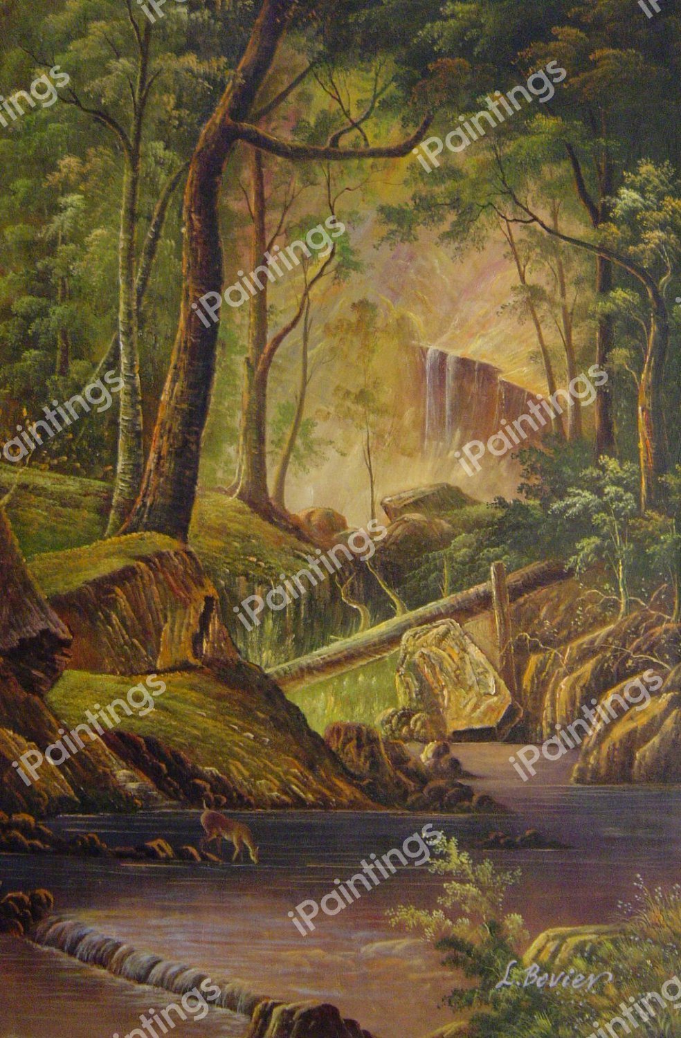 White Mountains, New Hampshire. The painting by Albert Bierstadt