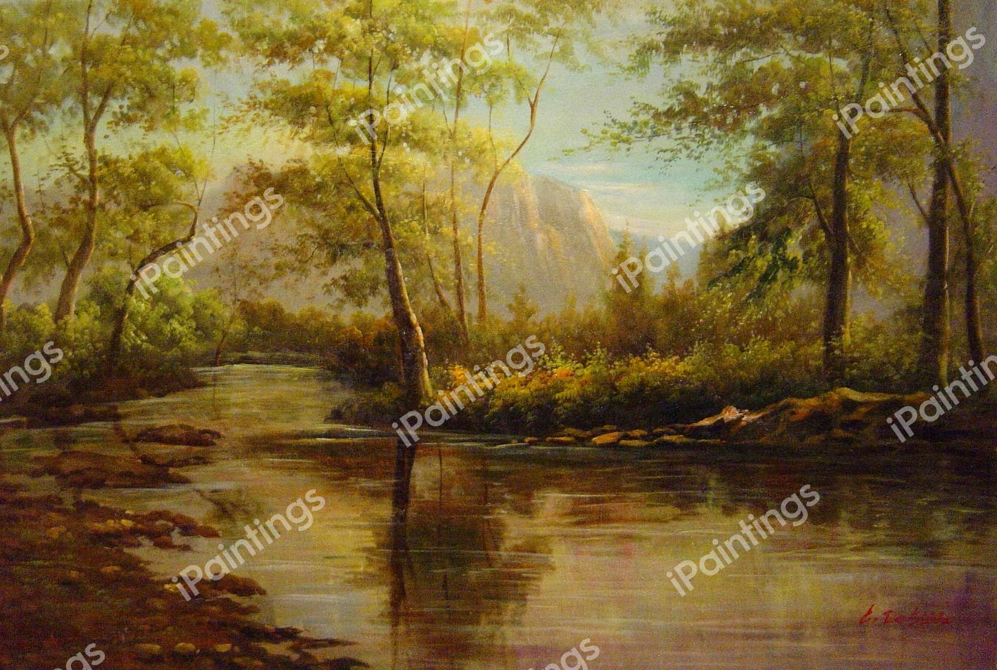 Yosemite Valley, California. The painting by Albert Bierstadt