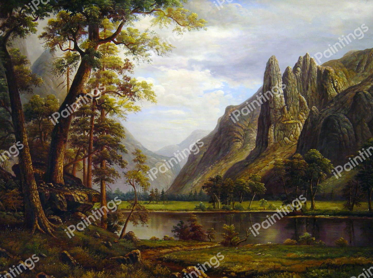 Yosemite Valley. The painting by Albert Bierstadt