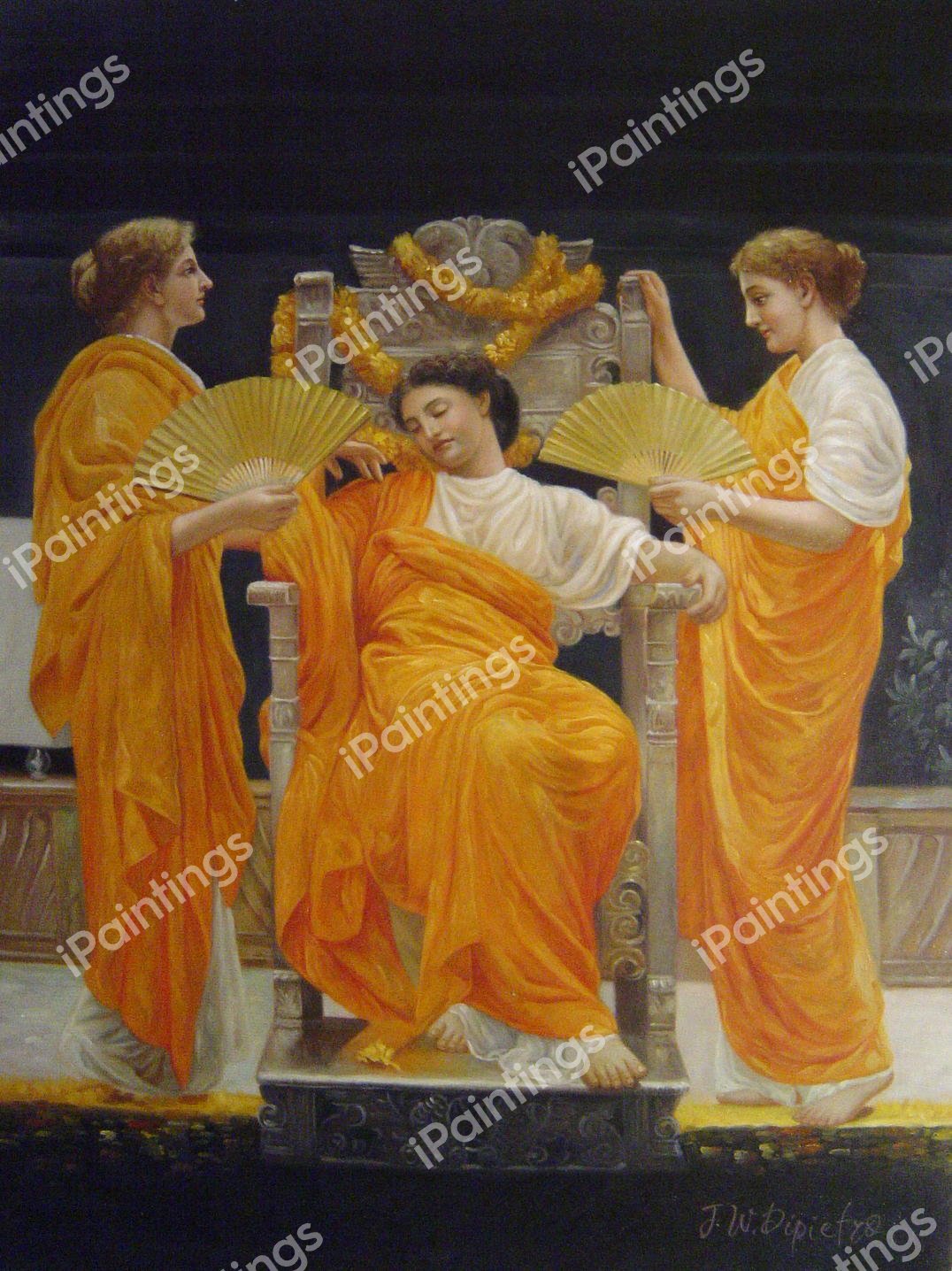 Midsummer. The painting by Albert Joseph Moore