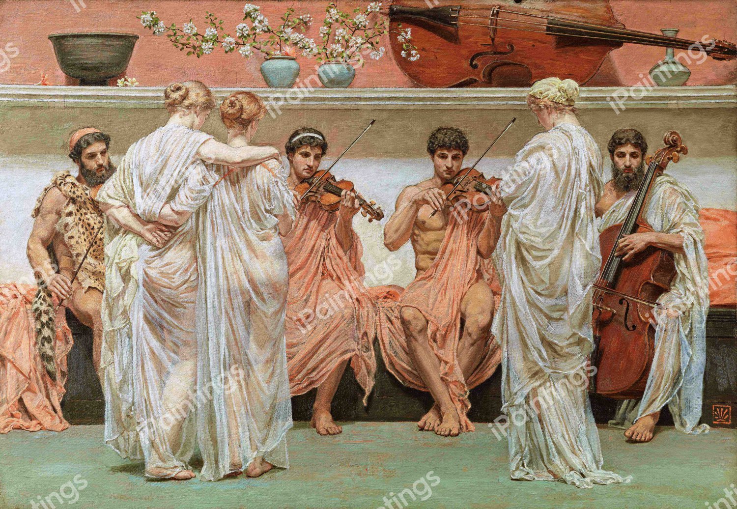 The Quartet, a Painters Tribute to Music. The painting by Albert Joseph Moore