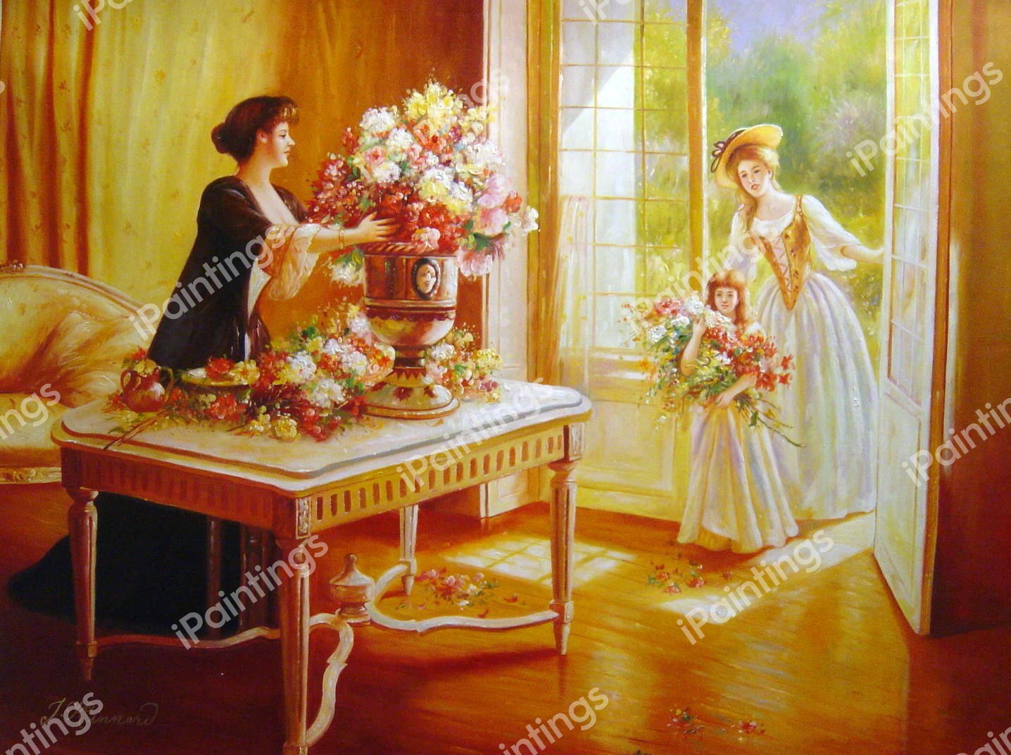 Fresh From The Garden. The painting by Albert Lynch