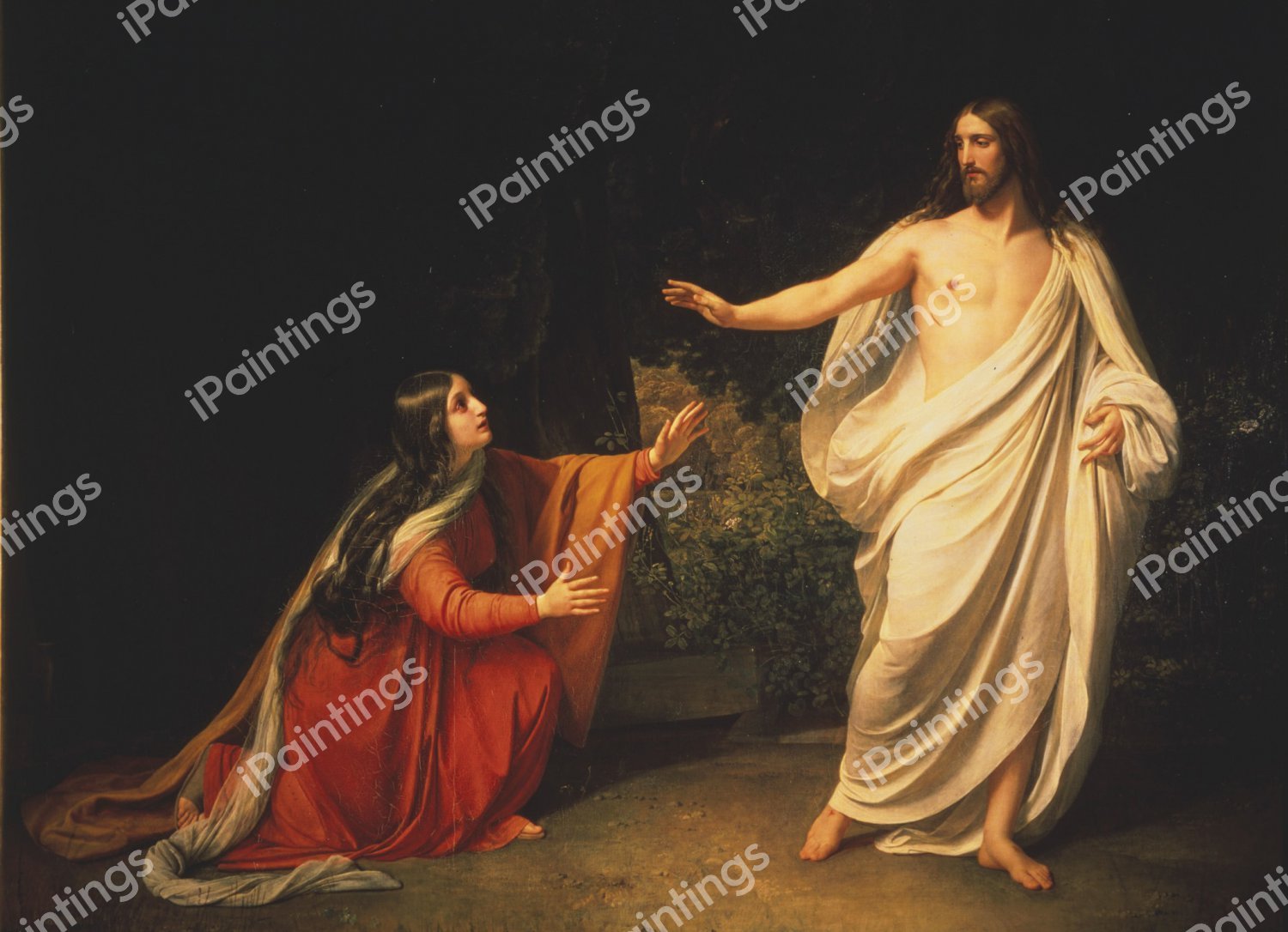 Appearance of Christ to Mary Magdalene. The painting by Alexander Andrejewitsch Iwanow