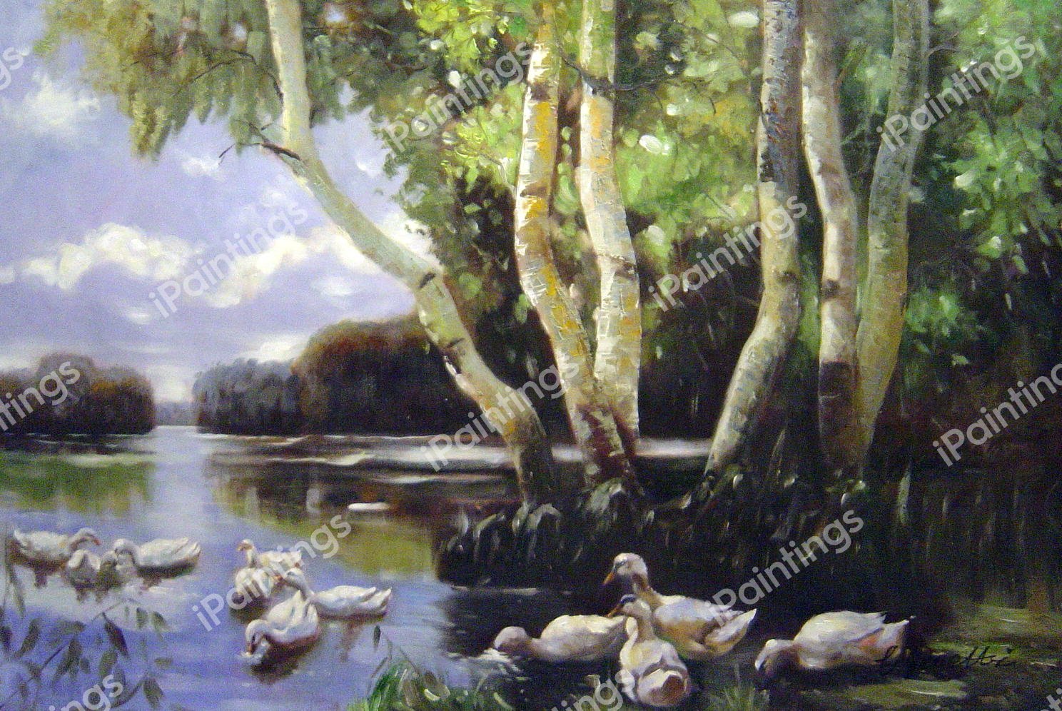 Eleven Ducks. The painting by Alexander Koester