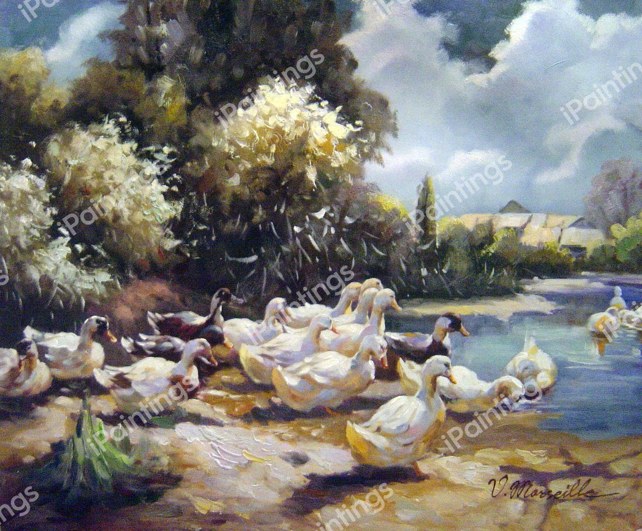 Midday Swim. The painting by Alexander Koester