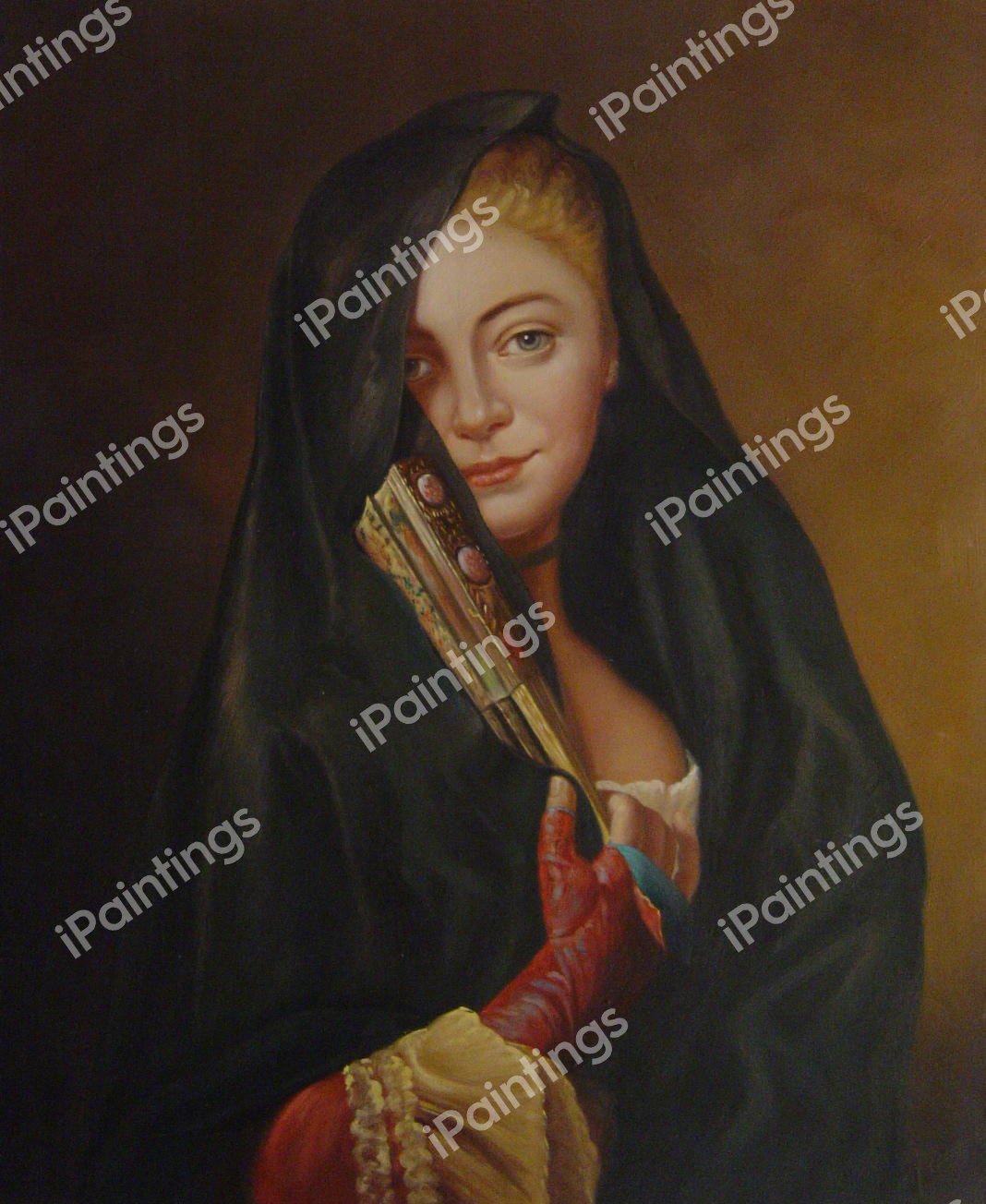 Woman With A Veil. The painting by Alexander Roslin
