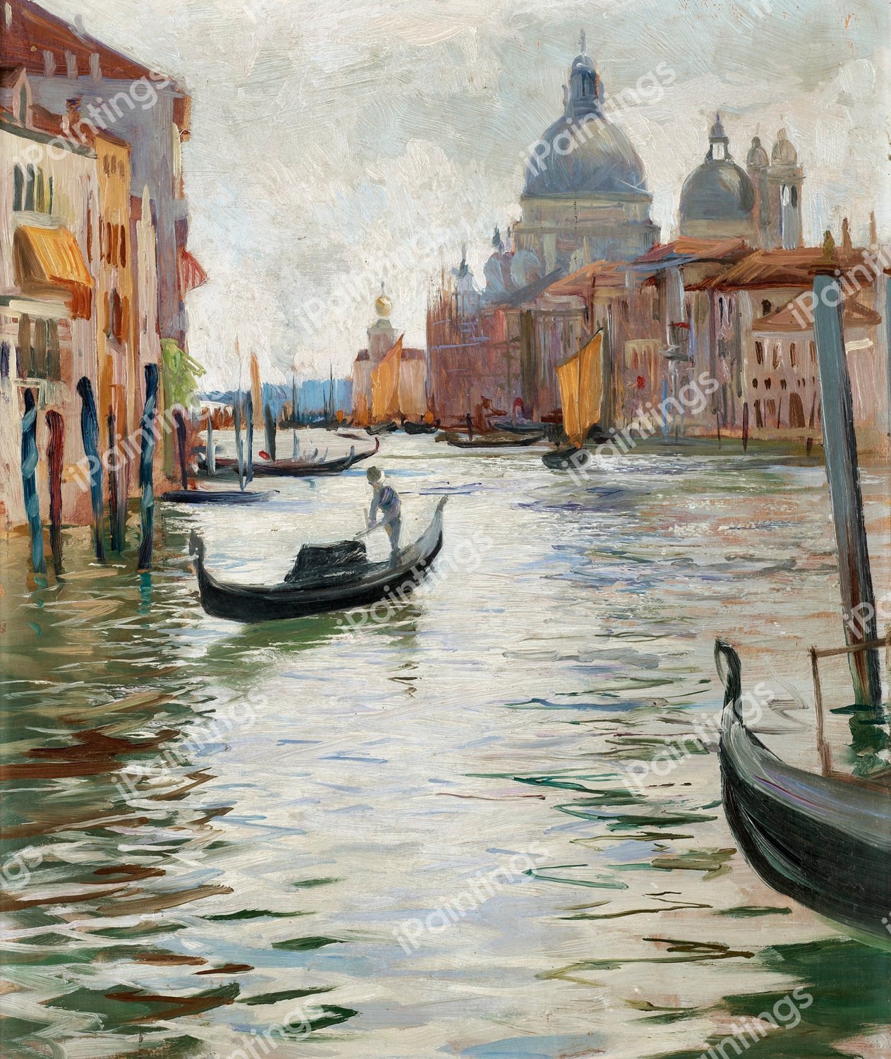 Ventian Canal Scene. The painting by Alf Wallander