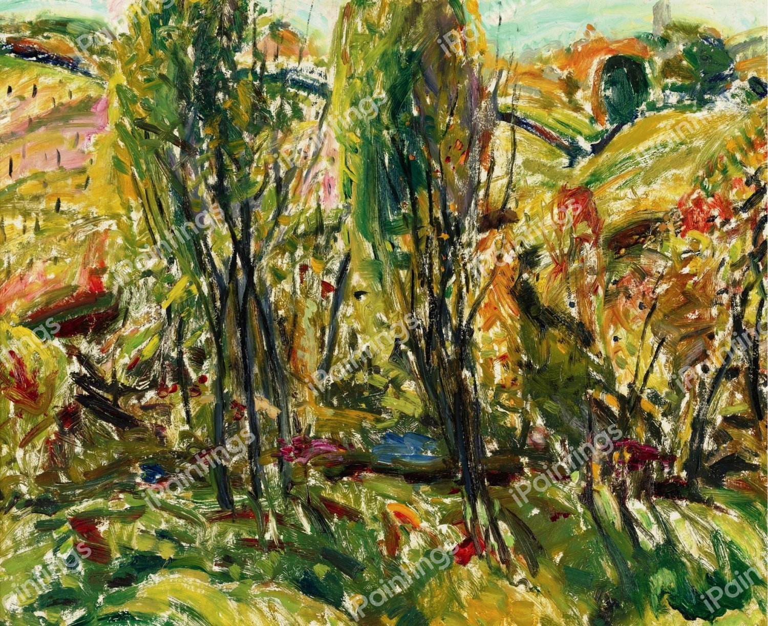 Landscape with Two Trees. The painting by Alfred Henry Maurer